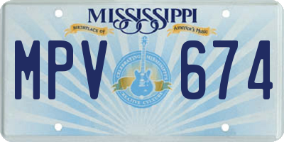 MS license plate MPV674