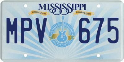 MS license plate MPV675