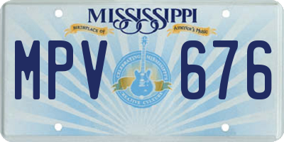 MS license plate MPV676
