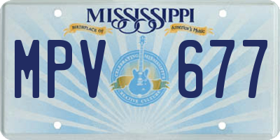 MS license plate MPV677
