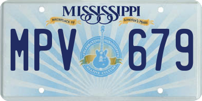 MS license plate MPV679
