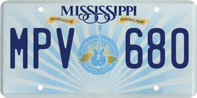 MS license plate MPV680