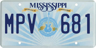 MS license plate MPV681
