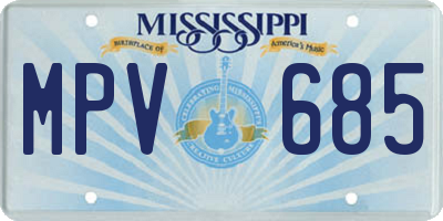 MS license plate MPV685