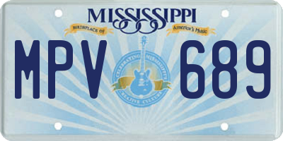 MS license plate MPV689