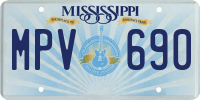 MS license plate MPV690
