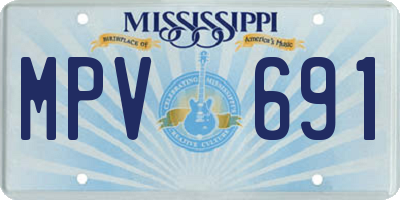 MS license plate MPV691