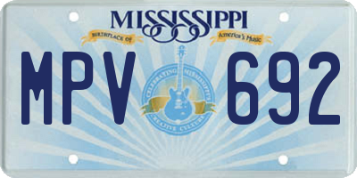 MS license plate MPV692
