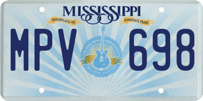 MS license plate MPV698