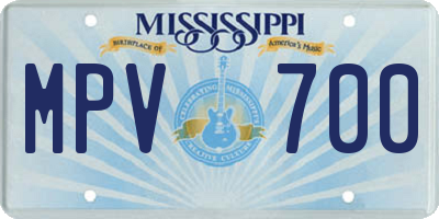 MS license plate MPV700