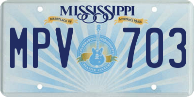MS license plate MPV703