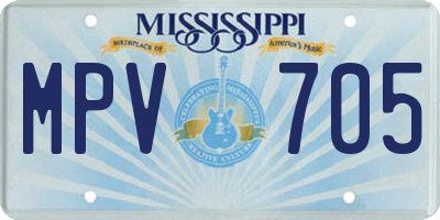 MS license plate MPV705