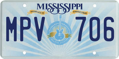MS license plate MPV706