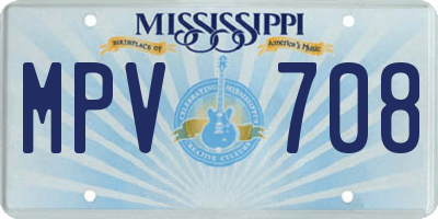 MS license plate MPV708