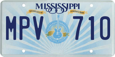 MS license plate MPV710