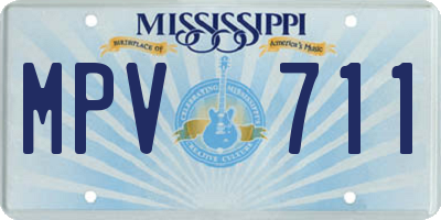 MS license plate MPV711