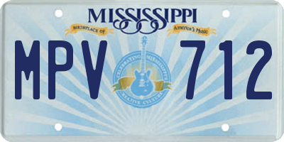MS license plate MPV712