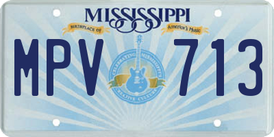 MS license plate MPV713