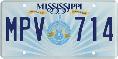MS license plate MPV714