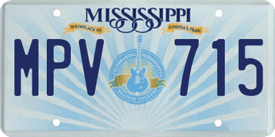 MS license plate MPV715