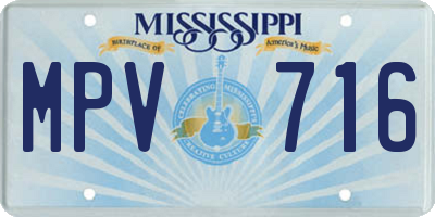 MS license plate MPV716