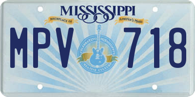 MS license plate MPV718