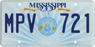 MS license plate MPV721