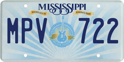 MS license plate MPV722