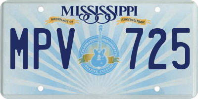 MS license plate MPV725