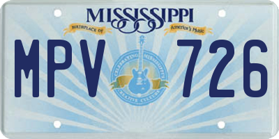 MS license plate MPV726