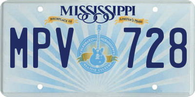 MS license plate MPV728