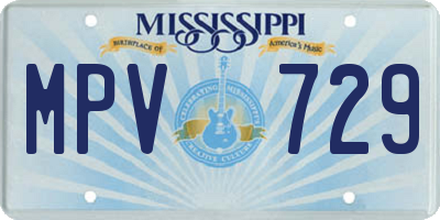 MS license plate MPV729