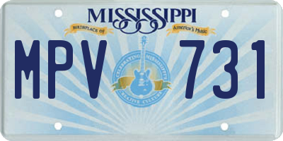 MS license plate MPV731
