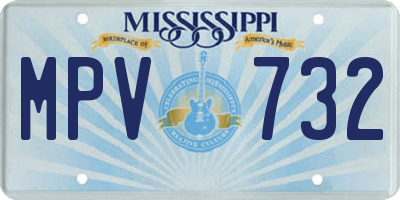 MS license plate MPV732