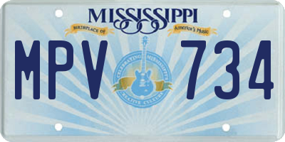 MS license plate MPV734