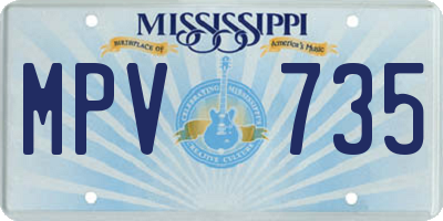 MS license plate MPV735