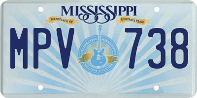 MS license plate MPV738