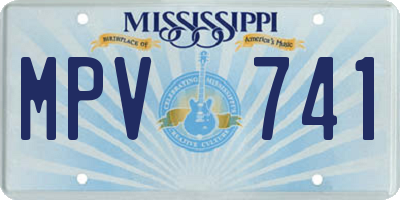 MS license plate MPV741