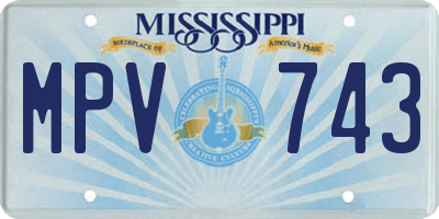MS license plate MPV743