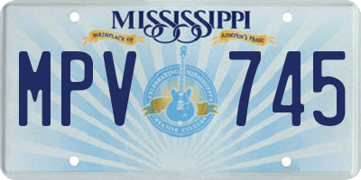 MS license plate MPV745