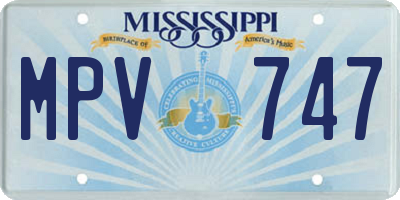 MS license plate MPV747