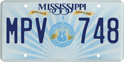 MS license plate MPV748