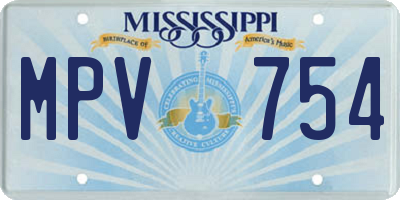 MS license plate MPV754