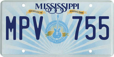 MS license plate MPV755
