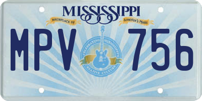 MS license plate MPV756
