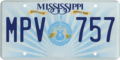 MS license plate MPV757