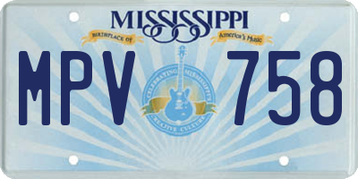 MS license plate MPV758