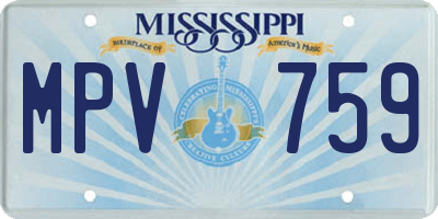 MS license plate MPV759