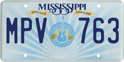 MS license plate MPV763