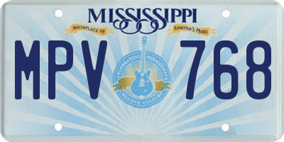 MS license plate MPV768